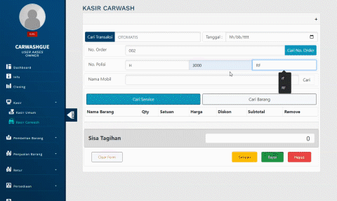 aplikasi kasir carwas, retail, distributor, apotek, hotel dan cafe, program kasir, software kasir, android, desktop, dan website